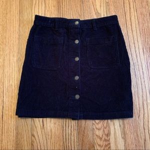 Blue Corduroy Skirt